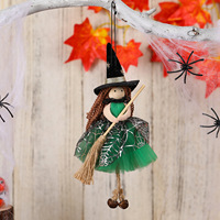 Adorno Colgante de Tul para Halloween, Escoba, Bruja, Niña, Ángel, Decoración para Fiestas y Hogar, Venta al por Mayor