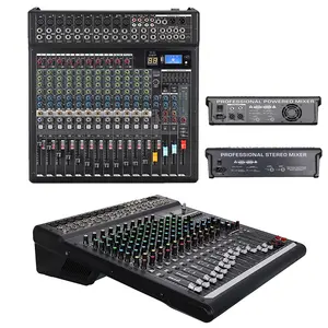 Pengontrol Dj Profesional, Mixer Audio 24 Saluran Konsol Mixer Digital Mixer Audio Phantom Power 48V USB Jack