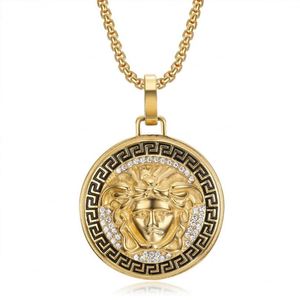 Colgantes de Diamantes de Mitología Griega de Acero Inoxidable 316L Chapados en Oro de 14k y 18k para Fabricación de Joyas, Estilo Hiphop, Venta al por Mayor - Product Image 5