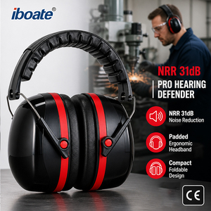 NRR 31dB Foldable Ear Defenders Adjustable Safety Earmuffs Hearing Protection for Shooting Construction Workshop Wholesale - Product Image 1