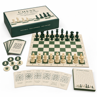 Jeu d'échecs classique personnalisé étape par étape avec des pièces Staunton et des cartes d'apprentissage