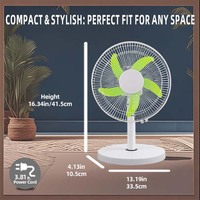 Ventilateur de table multifonctionnel 2 en 1 AC DC Solar Rechargeable avec LED OSCILLANT Vitesse du vent réglable pour la maison et l'extérieur