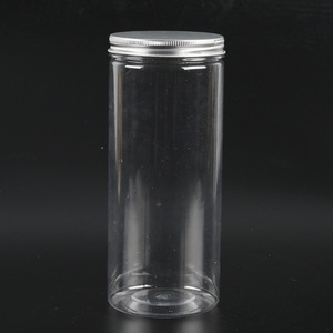 Pet Plastic Bucket 85X250mm Cylinder Food Grade Transparent Airtight Container With Aluminum Lid Large Capacity Jar - Product Image 1