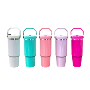 JuPeng ST-27 USA Stock 30oz Vacuum Insulated Double Wall Stainless Steel Flip Tumbler with Handle and <b>Straw</b> for Outdoor Travel - Product Image 1