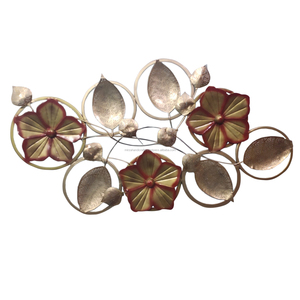 Feuilles dorées et blanches Design Home Art mural décoratif en métal pour chambre à coucher, couloir intérieur extérieur - Product Image 4