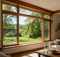 Profilé d'extrusion en PVC insonorisé, style industriel-moderne, pour la décoration extérieure des maisons, chambres et cuisines avec verre trempé.