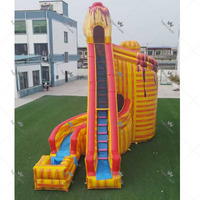 Toboggan aquatique gonflable géant commercial à une ou deux voies avec piscine pour location en gros de parcs aquatiques extérieurs