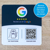 Code QR et menu NFC en acrylique personnalisés, autocollant de code QR NFC en acrylique, panneau d'entreprise en acrylique avec code QR, panneau de menu et d'avis NFC en acrylique