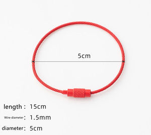 10 Uds llavero de bloqueo de tornillo de cuerda de alambre 1,5mm 6,3 pulgadas bucles de Cable de colores surtidos llavero de acero inoxidable etiqueta de equipaje colgante - Product Image 2