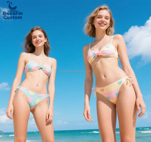 Ensemble de maillots de bain mignons et adorables pour femmes, bikini et vêtements de plage, maillot de bain pour filles, soutiens-gorge élégants pour la natation - Product Image 2