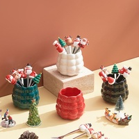 Ensemble de fourchettes à fruits créatives pour le Nouvel An, portable, minimaliste, décoration de table, pot de rangement pour fourchettes et cuillères de haute qualité, cadeau de pendaison de crémaillère