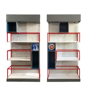 Cửa hàng bán lẻ 4S xe dịch vụ xe máy 4 Tầng Kệ dầu động cơ đứng chất bôi trơn chai Rack hiển thị