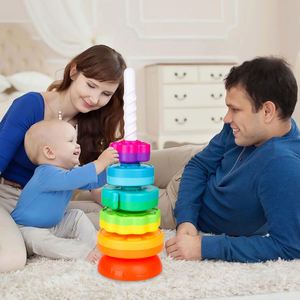 Elarve Rainbow, nouveau jouet d'empilage populaire pour bébé, tour de blocs colorés de grande taille, cadeau de haute qualité pour les enfants, garçons et filles - Product Image 2