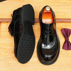 Nouvelles Chaussures Homme Tendance à Bout Pointu en Cuir de Vachette Gaufré Imperméables pour l'Automne – Style Business Décontracté - Product Image 3