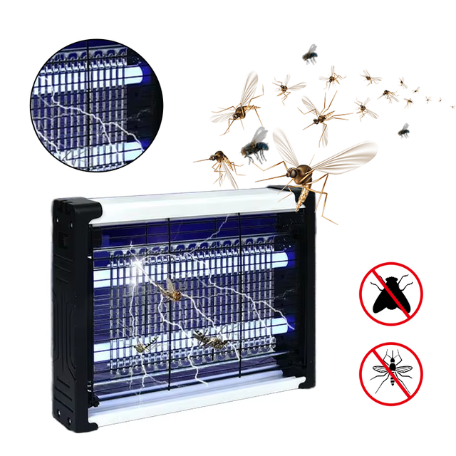 Best-selling Dual-tube Electric Shock Mosquito Killer Lamp LED - 6W/8W/12W, Suitable for Indoor Restaurants Canteens
