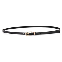Ceinture fine en PU de style coréen pour femmes, boucle en fer, multicolores, sangle décorative pour robe, pull, pantalon en jean