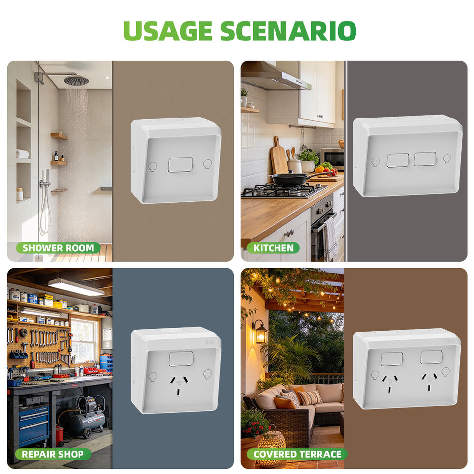 IGOTO Australian Standard 1 Gang Weatherproof Rocker Wall Switch ...