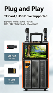 15" Touch Screen Smart Trolley <b>Speaker</b>, Portable <b>Outdoor</b> Audio With Dual <b>Wireless</b> Microphones Included 15" High-Definition Touch - Product Image 6