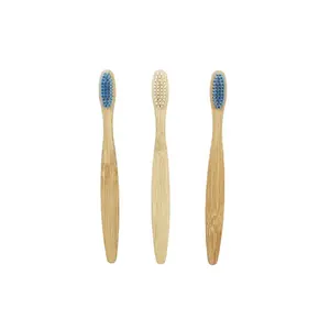 Spazzolino da denti di bambù ecologico con setole morbide vendita calda setole di nylon blu e bianco
