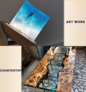 Revestimiento de resina de arte ultra claro de cristal, pintura de tinte de resina epoxi transparente de 2 partes para encimeras de <span class=keywords><strong>Bar</strong></span>, encimeras de comedor de mesa de madera - Product Image 4