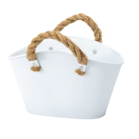 Pot de fleurs en métal galvanisé style campagnard, rustique, écologique, durable, léger, seau, vase, pichet pour la maison