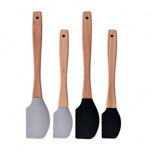 Heat Resistant Kitchen Cooking Utensils Wooden Handle <b>Silicone</b> Spatula for <b>Baking</b> Mixing - Product Image 1