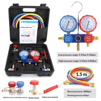 Kit d'outils de recharge de réfrigérant pour climatisation automobile, avec raccord rapide, manomètre haute et basse pression, et ouvre-vanne pour cartouche