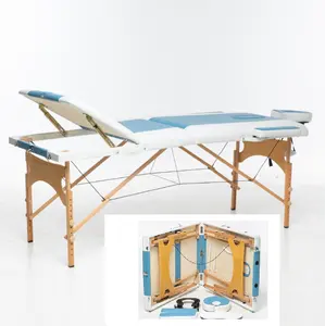 Hot-Sale Foam-Filled Leather Chiropractic Table 3 Section Fold Beauty Bed Massage Bed For Spa Physical Therapy
