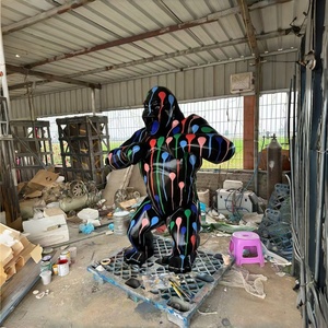 Escultura <span class=keywords><strong>de</strong></span> Gorila King Kong <span class=keywords><strong>de</strong></span> Fibra <span class=keywords><strong>de</strong></span> Vidrio, Pintada con Letras <span class=keywords><strong>de</strong></span> Grafiti, Estatua <span class=keywords><strong>de</strong></span> Gorila Grande para Decoración <span class=keywords><strong>de</strong></span> Arte Callejero en Centros Comerciales, Arte Pop - Product Image 2