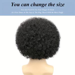 Perruque <span class=keywords><strong>Afro</strong></span> Fluffy Disco Rétro Années 70 pour Hommes Perruque Synthétique Bouclée avec <span class=keywords><strong>Bonnet</strong></span> en Filet Élastique pour Halloween Cosplay Fête Costumes - Product Image 5