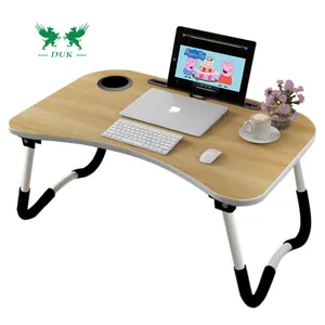 מחשב נייד על הברכיים, מתקפל שולחן מחשב נייד מגש עם אחסון מגירה וכוס בעל, מחשב נייד מיטת שולחן מחשב נייד מיטה