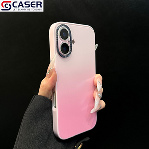 Nuovissima <span class=keywords><strong>Cover</strong></span> Artistica per <span class=keywords><strong>iPhone</strong></span> 17 16 Pro Max in Acrilico Antiurto con Gradiente <span class=keywords><strong>Arcobaleno</strong></span> Stile Ins - Product Image 1