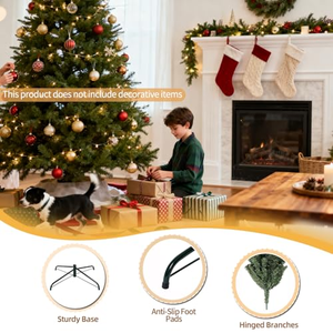 Sapin de Noël artificiel en feutre avec lumières LED, décorations de Noël de luxe en PVC, décorations de Noël, Arbol de Natal - Product Image 2