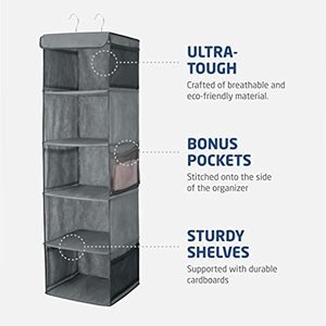 Organizador de Armario Plegable con Estructura Metálica Resistente, Estantes Colgantes para Almacenamiento de Ropa, para Dormitorio, Cocina, Organización de Bolsas y Ropa - Product Image 3