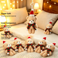 OEM Ours en peluche super doux, mignon, fait main, avec écharpe, pour décoration, pendentif de sac, de vêtement, ou de sapin de Noël, jouet en peluche, cadeau du Nouvel An