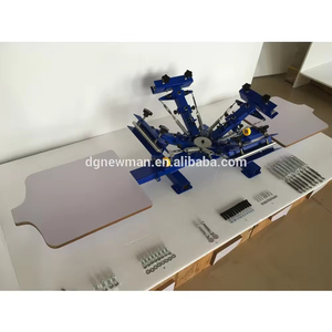 Tự làm quần áo trẻ em Máy in áo thun thủ công máy in lụa Màn hình <span class=keywords><strong>4</strong></span> màu 2 trạm với máy in Màn hình đăng ký vi mô - Product Image 4