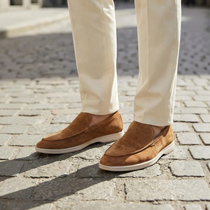 Chaussures bateau décontractées pour hommes en daim et cuir véritable, de marque italienne, élégantes, grande taille 50, meilleure qualité, à enfiler, durables, pour la marche - Product Image 1