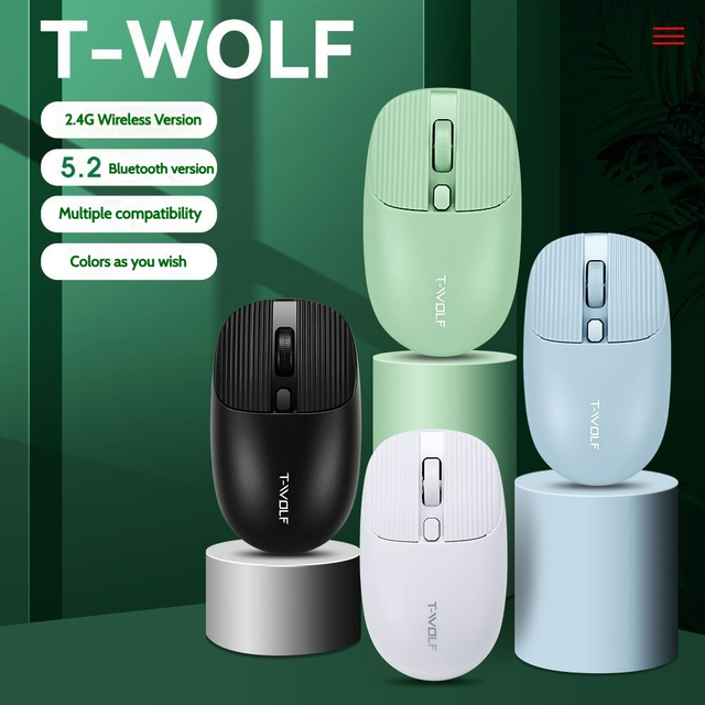 Factory Direct Custom USB Optical LED Wireless Mouse 2.4GHz+BT5.2 10m Range 5 Colors OEM Logo Custom Packaging B2B Wholesale