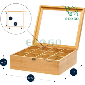 ที่ใส่ถุงชาเป็นมิตรกับสิ่งแวดล้อมช่องใส12ช่องใส่ชาถุงชาไม้ไผ่ - Product Image 4