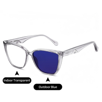 Lunettes de vue photochromiques anti-lumière bleue pour femmes, monture œil de chat en acétate TR, protection UV400, lunettes de mode pour ordinateur