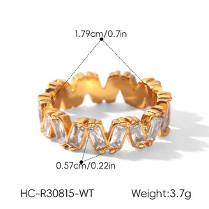 Anillo de Zirconia en Acero Inoxidable Resistente al Agua y al Deslustre, Color Duradero, para Mujer - Product Image 6