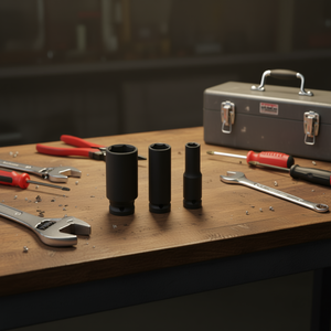 Jeu de clés à douilles à chocs Fervi, 3 pièces, métriques, à encoches profondes - Product Image 3