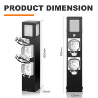 Pédestal d'alimentation extérieur étanche IP66 en acier inoxydable 304 avec 2 prises standard nationales, port USB personnalisable, réglable