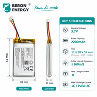 Paket Baterai Lithium Ion 3.7V 2200mAh Baterai Isi Ulang untuk Detektor Luar Ruangan Peralatan Deteksi Portabel Pabrik OEM