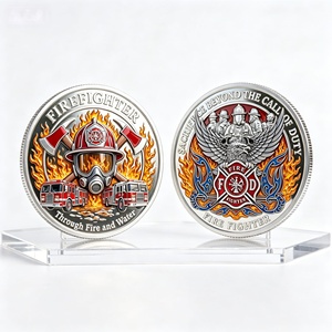 Pièce de monnaie commémorative FD 3D de défi de pompier, traversant le feu et l'eau, médaille de collection héros de sauvetage incendie, cadeau - Product Image 1