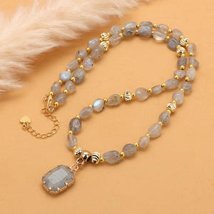 Collar con Colgante de Piedras Preciosas Naturales de Amatista y Lapislázuli para Mujer, Joyería de Piedras Preciosas Irregulares para Mujer - Product Image 5