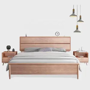 Letto con struttura in legno di colore marrone di lusso moderno per camera da letto