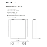 Baterai Rumah HYL EV E 3.2V 173Ah Lithium Iron Phosphate untuk Penyimpanan Energi Surya Rumah Tangga, Daya Tahan 8000 Siklus, Suhu Operasi -40 hingga +80