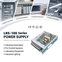 Alimentation à découpage haute efficacité LRS-100 100W 24V 4.5A AC/DC, source industrielle encastrée à profil bas, sortie stable