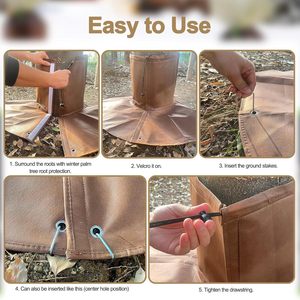 Couverture de protection contre le froid pour racines d'arbres Chengye, en tissu non tissé brun, pour plantes de patio, protection contre le gel, utilisation hivernale - Product Image 4